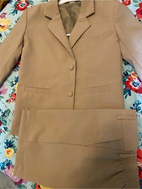 Boys Camel Two-Piece Blazer and pants set
